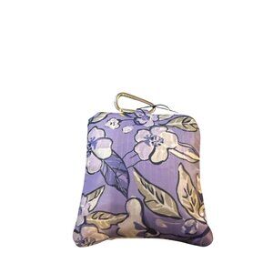 Vera Bradley Reusable Tote Bag Key Clip With Carabiner Lavender Floral Pattern
